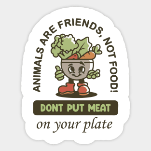 Animals Are Friends Vegetarian Shirt Sticker